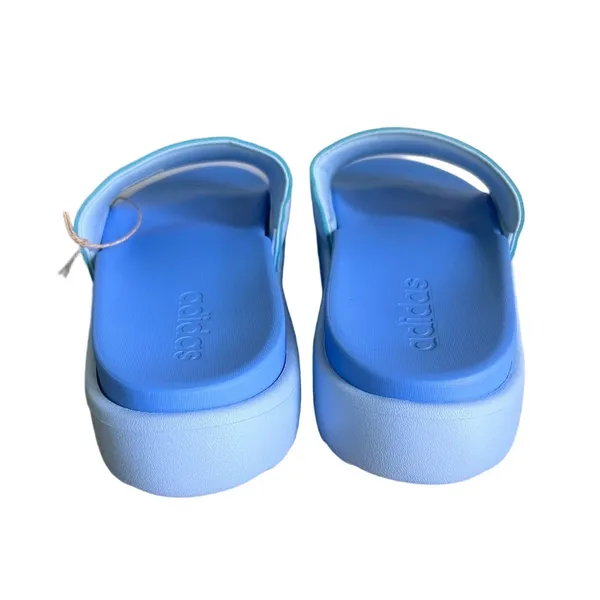 Adidas Adeilette Platform Unisex Blue Slip On Sandals Size 9 or 10 #487 - Image 5