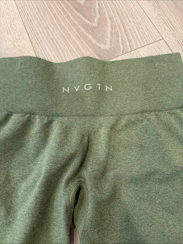 NVGTN Khaki Green Biker Bike High Waist Shorts XS - Image 3