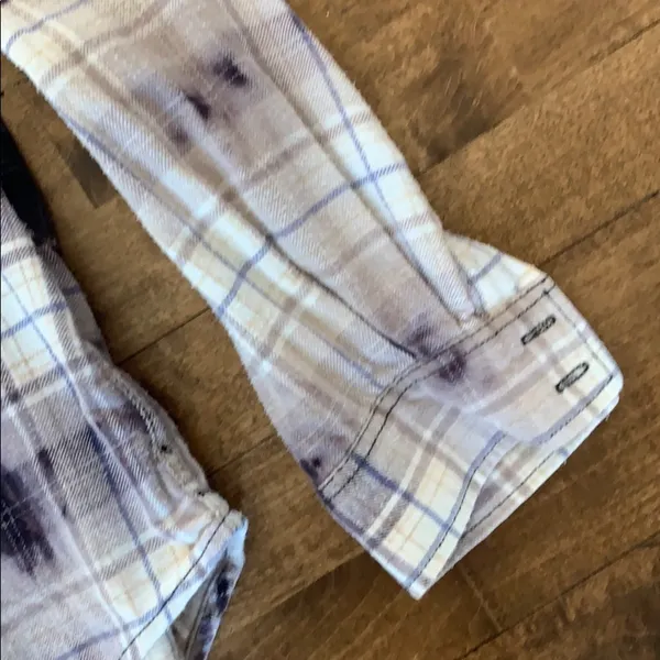 Bleach dyed vintage flannel shirt - Image 2