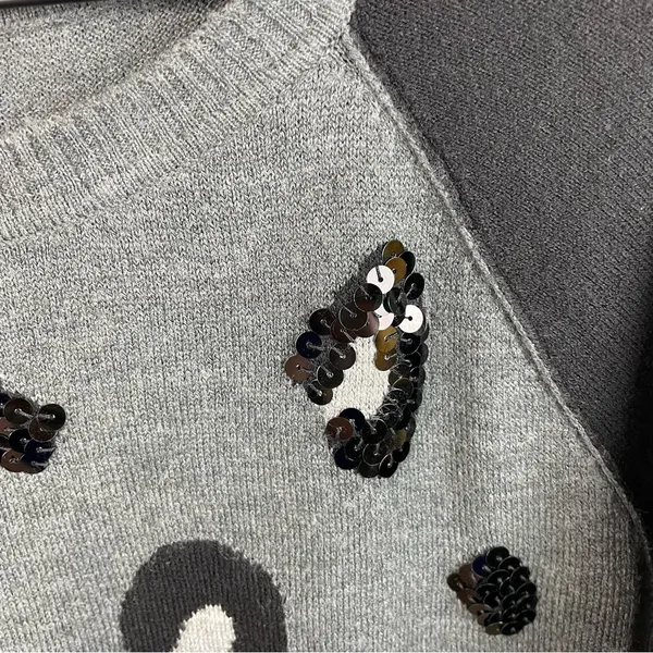 Apt. 9 Women's Leopard Print Sequin Embellished Crew Neck Sweater Size Large - Image 6