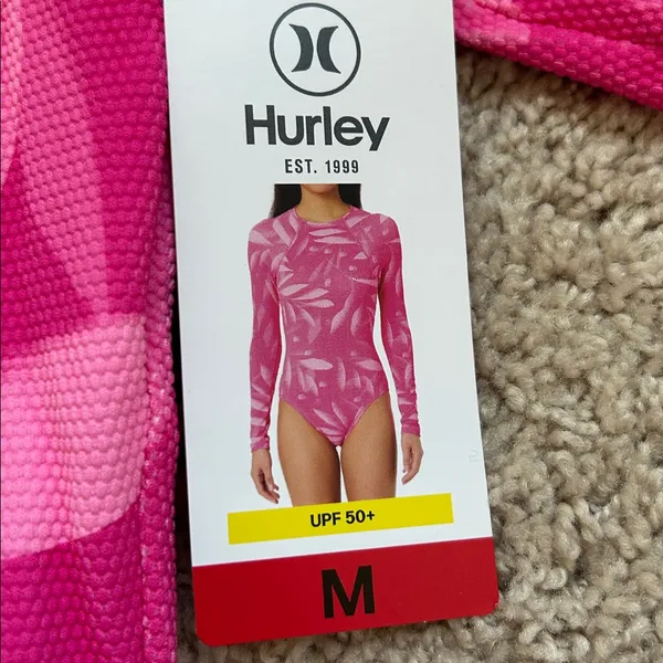 Hurley Pink Long Sleeve Swimsuit. M - Image 2