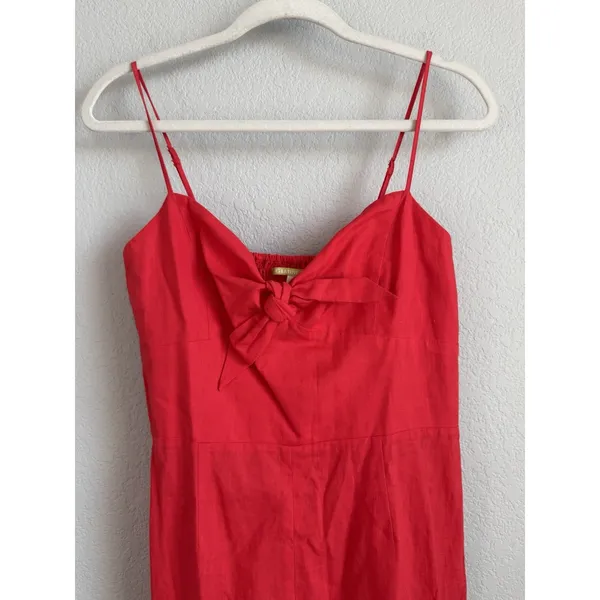 Gianni Bini Red Linen Knot Front Wide Leg Jumpsuit NWT Sz 8 Girl Retro Coquette - Image 8