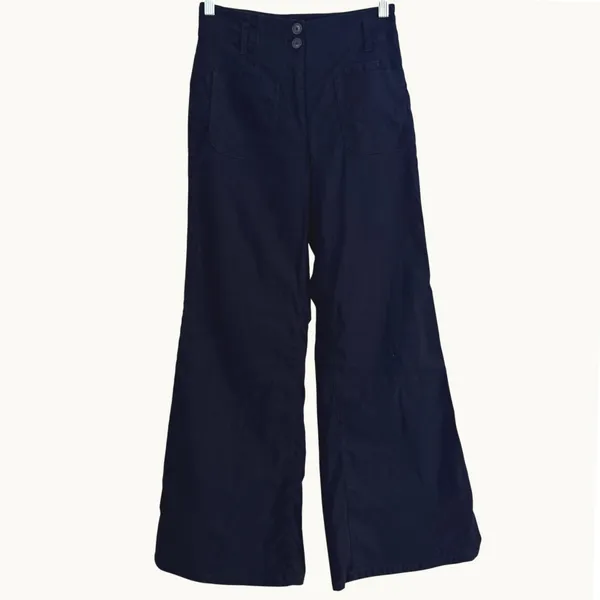 Maeve Anthropologie The‎ Junie Jean Black Wide Leg Petite Pants 27P - Image 2