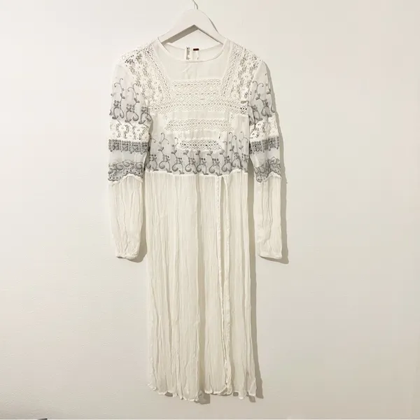 FREE PEOPLE Sweet Sunny Days Tunic White Lace Sheer Size XS - Image 3