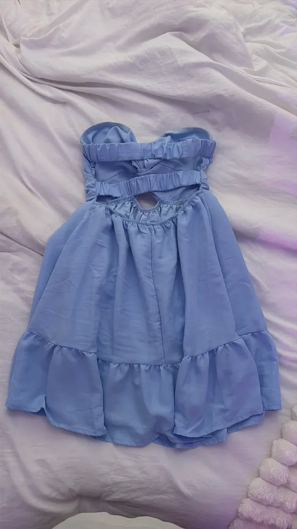Shein Strapless Blue Dress - Image 2