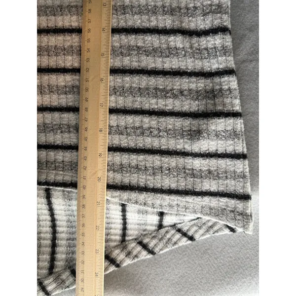 Anthropologie Saturday Sunday Cowl Turtleneck Sweater M Grey Black Striped - Image 10