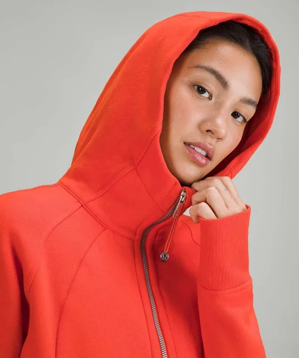 Lululemon Scuba Full-Zip Cropped Hoodie Solar Orange - Image 2