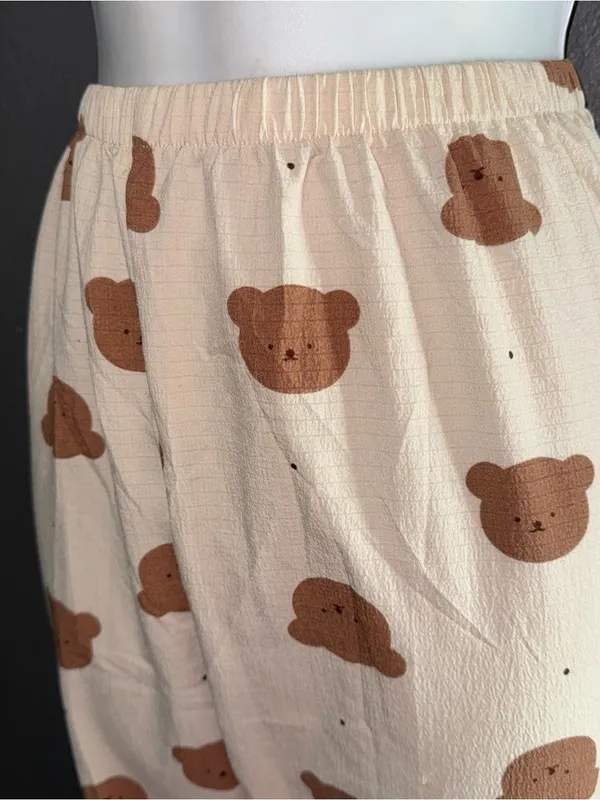 Women’s Pajama Brown Bear Cute Pants size Medium - Image 3