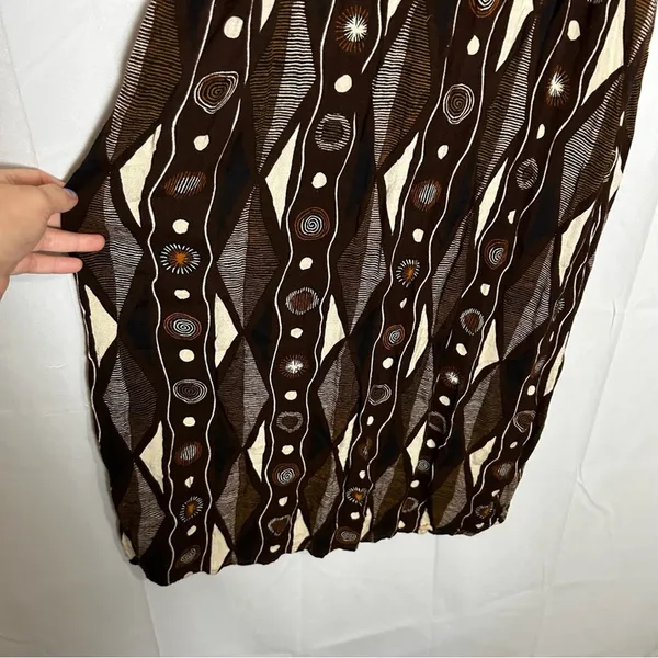 Simply‎ Fashion Brown Tan V Neck Spaghetti Strap Lightweight Midi Dress Medium - Image 6