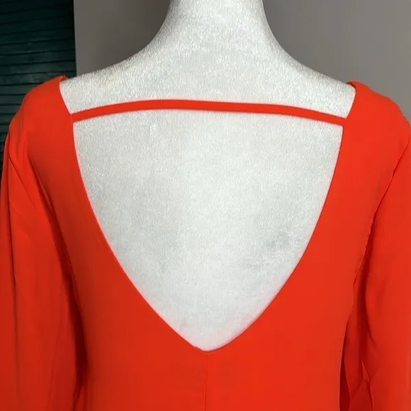 ASTR bright coral lace lined drop back dress - xs - Image 3
