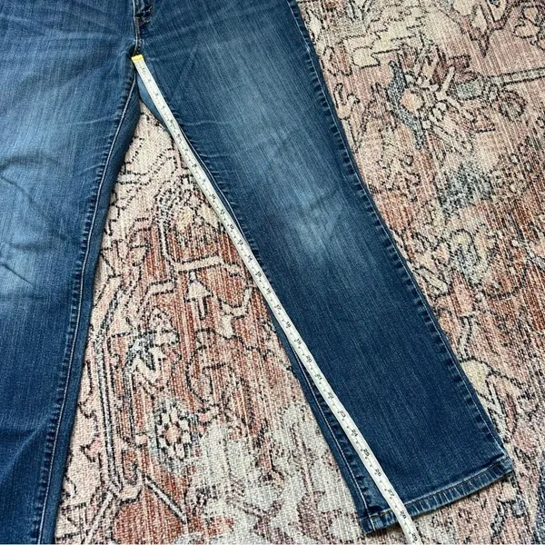 Levi's 505 Straight Dark Wash Straight Leg Jeans Size 12 Mid Rise Denim - Image 5