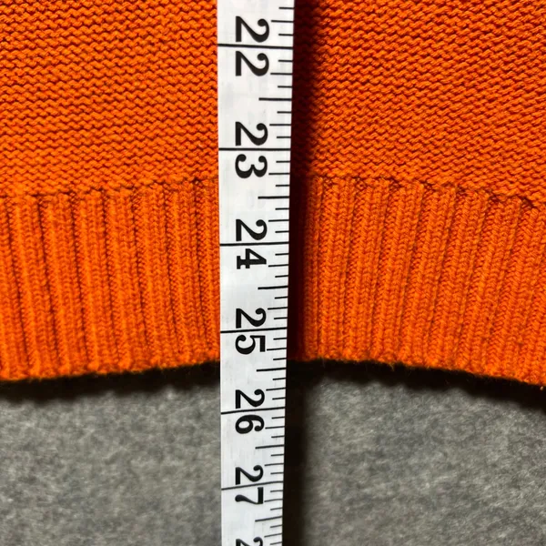 Lauren Ralph Lauren Orange Shawl Collar Shaker Knit Button‎ Pullover Sweater M - Image 4