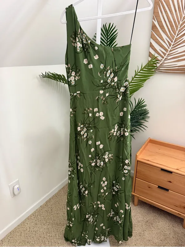 Reformation Evelyn Floral Maxi Dress in Green Floral 6 - Image 6