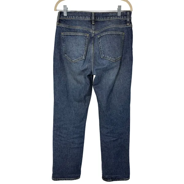 J.Crew Nipped Straight High Rise Jeans Size 27 Medium Wash Semi Stretch Denim - Image 3