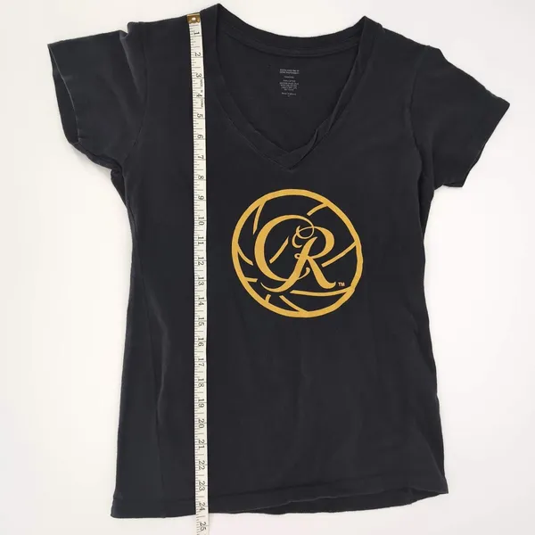 Crown Royal Logo Women's Black Graphic Two Faced V-Neck T-Shirt - Size M - GUC - Image 10