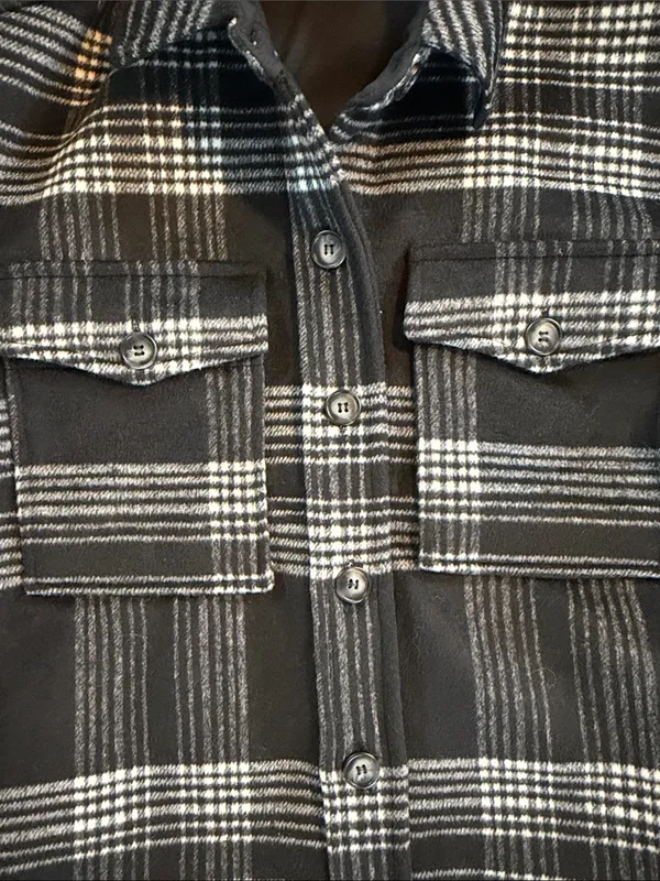 bohme Black and Gray Plaid Shacket - Image 3
