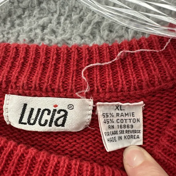 Vintage Lucia Knit Sweater 90s Retro Folk Motif‎ Grandmacore Cottage Women's XL - Image 3