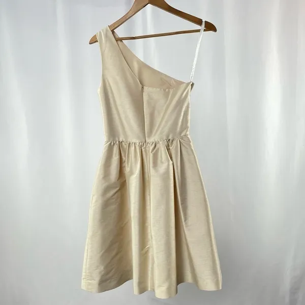 Alfred Sung One Shoulder Mini Dress in Champagne Size‎ 6 - Image 2