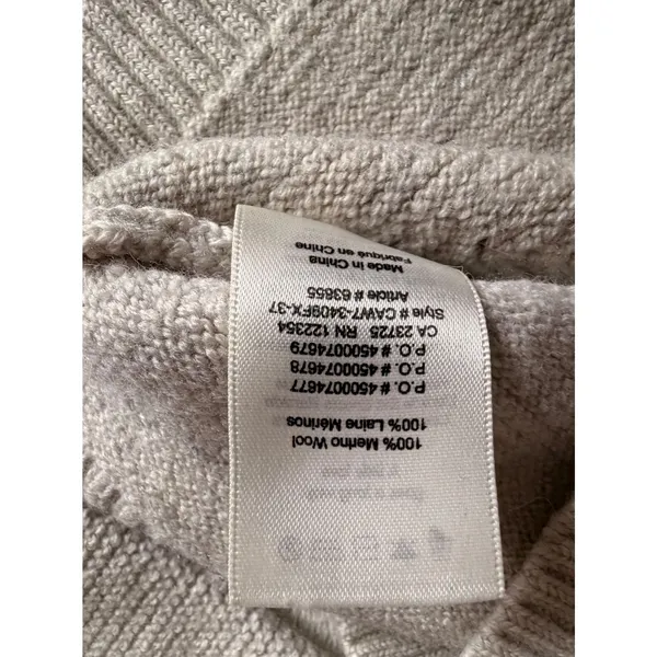 Wilfred Free Isabelli Sweater Aritzia Merino Wool Gray Ribbed Knit High Low XS - Image 7