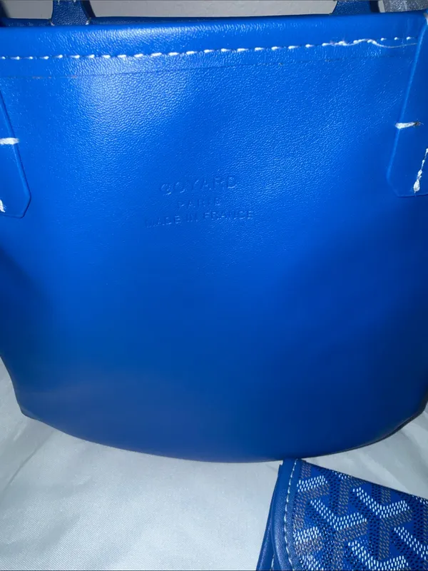 Royal Blue Mini reversible Anjou Tote with Matching Pouch - Image 6