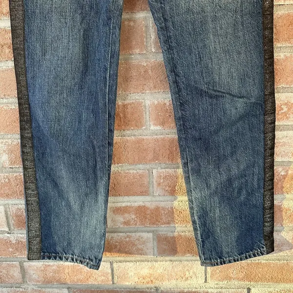 NWOT Madewell Perfect Vintage Jeans Metallic Tuxedo Glitter Stripe - Image 4
