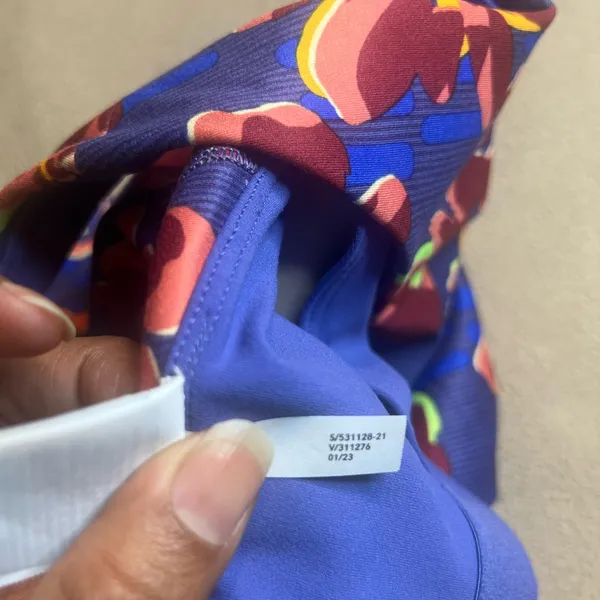 Athleta Floral Racerback Tank Top - Blue and Red - Image 6
