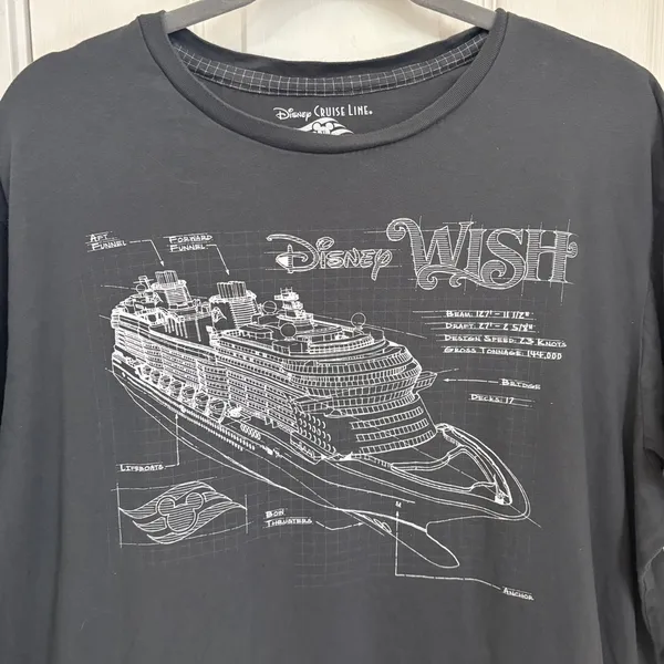 Disney Cruise Line Short Sleeve Tee Shirt in Grey with White Print - Image 2