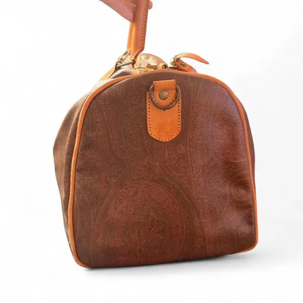 ETRO 50cm Paisley Boston Weekender Travel Duffel Bag Leather Trim Italy - Image 5