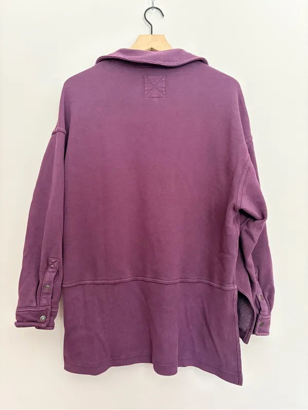 Aerie Chorewear Popover Sweatshirt Plum Medium - Image 3