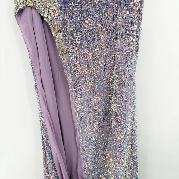 Portia‎ & Scarlett Womens Lavender Sequin Rhinestone Glam Prom Pageant Gown 20 - Image 6
