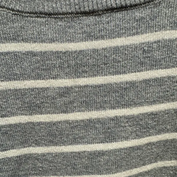 Old Navy‎ Silver and White Striped Top - Image 4