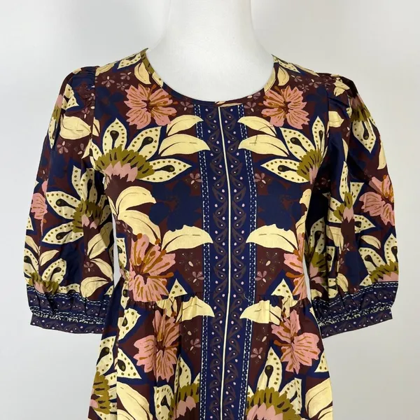 NWOT Farm Rio Ainika Chill Mini Dress Floral Womens Sz XXS Puff sleeves ruffle - Image 6