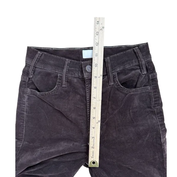 MOTHER The‎ Hustler Ankle Fray Corduroy Pants Hopscotch Brown High Rise Flare 25 - Image 11
