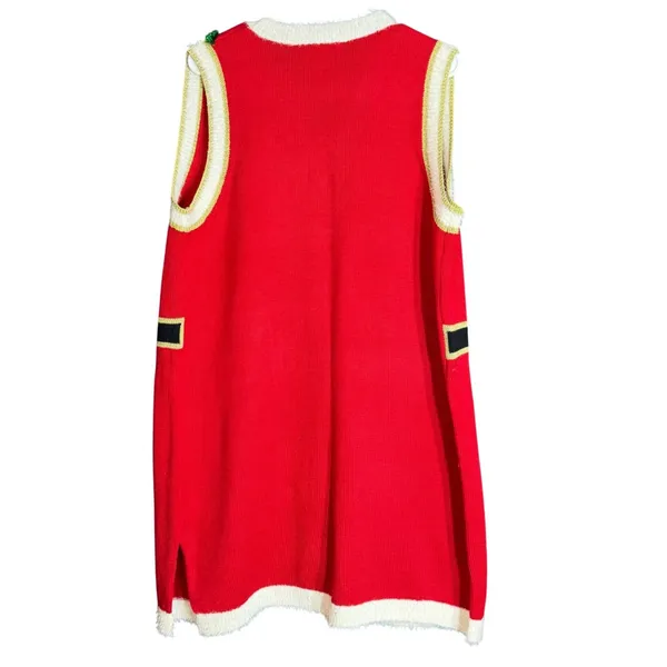 99 Jane Street Womens Size XL Christmas Santa Vest Red Candy Pocket Open Front - Image 3