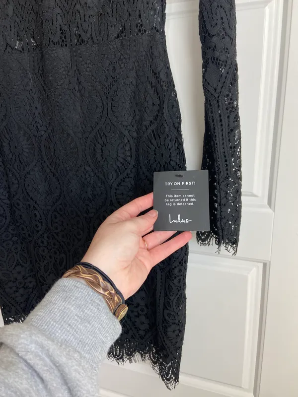 Lulus Black Lace Dress - Image 3