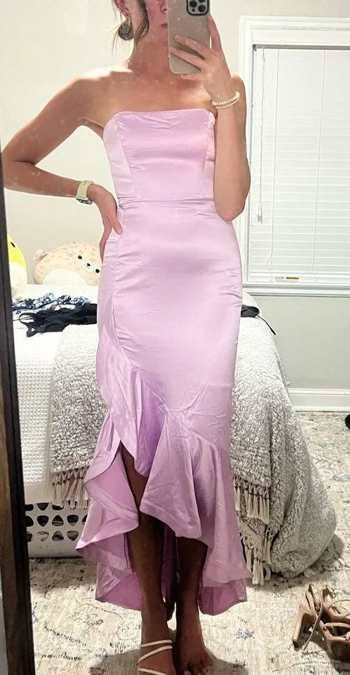 Selfie Leslie Diony Strapless Ruffle Hem Midi Dress - size S - Image 5