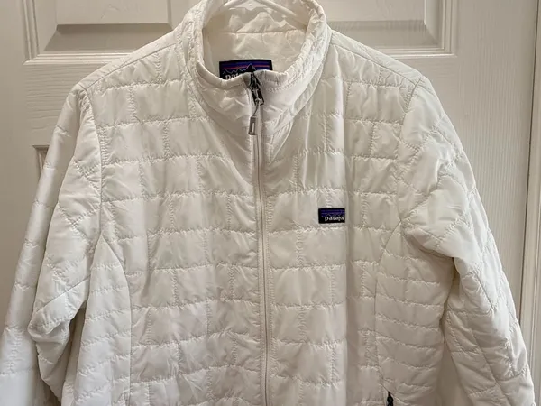 Patagonia Nano Puff Jacket Size XL W's White Full Zip Quilted Puffer - Image 3