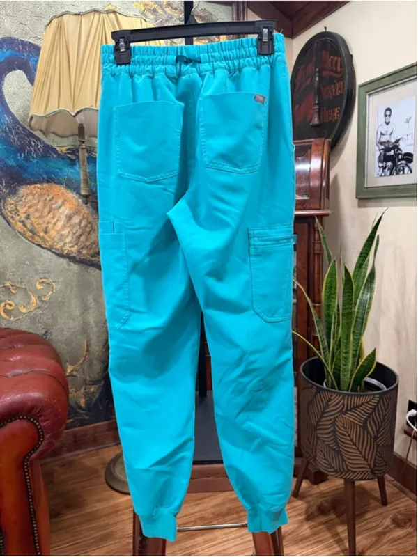 FIGS Technical Collection Scrub Pants Womens XS Seafoam Teal Green Jogger Cargo - Image 6