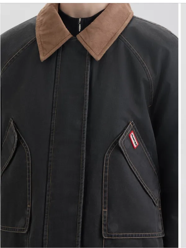 Hunter Bex Washed Wax Hunting Jacket Black Small NWT - Image 3