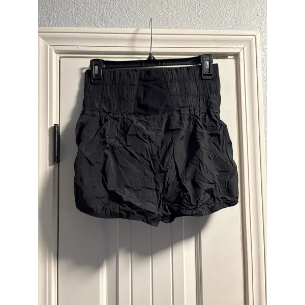 FP Movement The Way Home Shorts Women M Black Smocked Running OB1012677 - Image 3