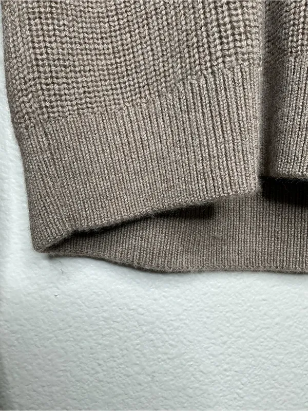 Quince Australian Merino Wool Half Zip Sweater Malted Toffee Extra Small - Image 9