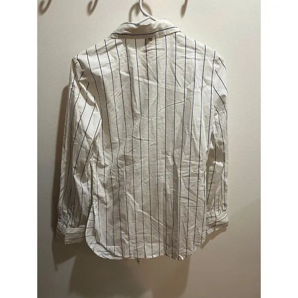 Anthropologie Eva Franco NWT Small Women Striped Front Tie Button Down Shirt - Image 5