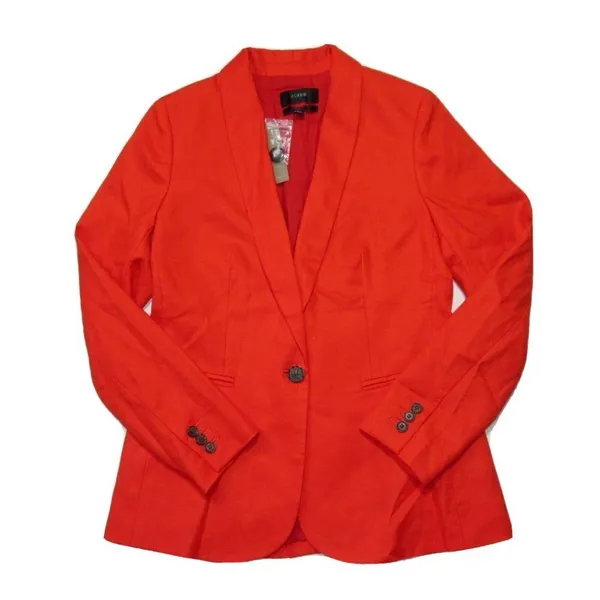 NWT J.Crew Parke Blazer in Brilliant Sunset Stretch Linen Single Button Jacket 0 - Image 5