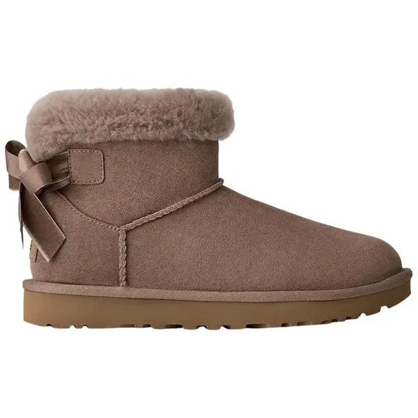 UGG Women Mini Bailey Mixed Bow Caribou Brown Suede Boots Size 8 NWB - Image 9