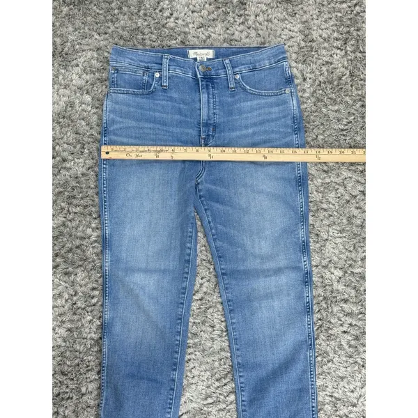 Madewell Women’s Blue Jeans 10” High Rise Skinny Raw Hem Stretch Distressed 29 - Image 11