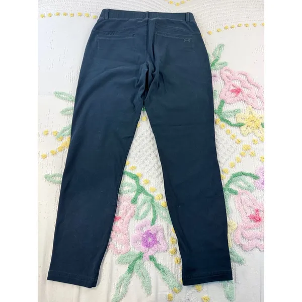 Under Armour Black Fitted Athletic Pants Style 1326884 Womens Size‎ 6 - Image 2