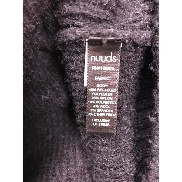 Nuuds Ribbed‎ Knit Hoodie Women Small Gray Oversized Wool Blend Loungewear - Image 7