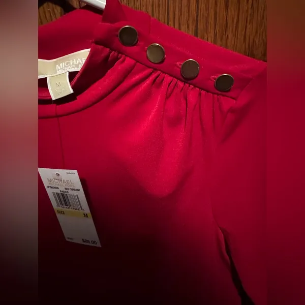 Michael Kors Red Currant Button Shoulder Women’s Medium Stretch Knit - Image 5