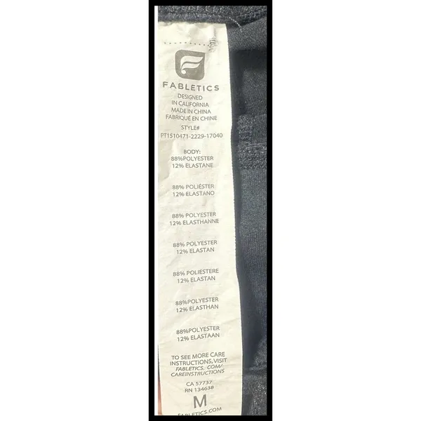 Fabletics Salar SuperHold Leggings Womens Medium Black Floral‎ Activewear - Image 3