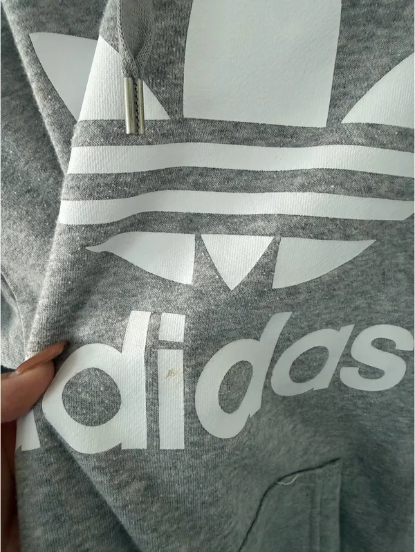 Slouchy Gray Adidas Hoodie - Image 2